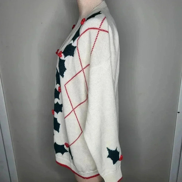 Vintage Picket and Smith Womens Holiday Christmas Button Cardigan Size Medium - Picture 5 of 8